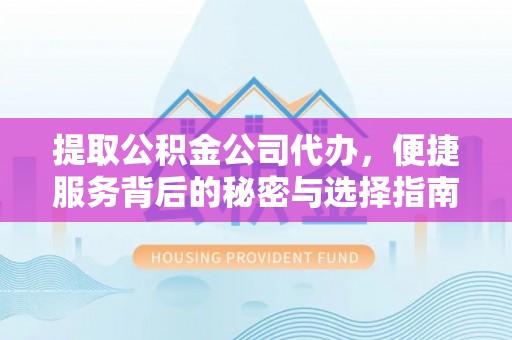 绥棱提取公积金公司代办，便捷服务背后的秘密与选择指南