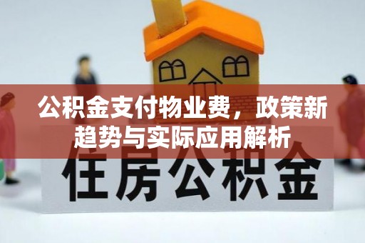 绥棱公积金支付物业费，政策新趋势与实际应用解析