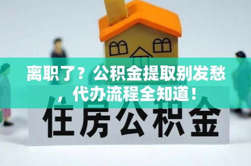 绥棱离职了？公积金提取别发愁，代办流程全知道！