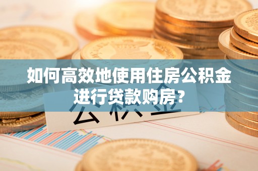 绥棱如何高效地使用住房公积金进行贷款购房？